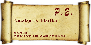 Pasztyrik Etelka névjegykártya